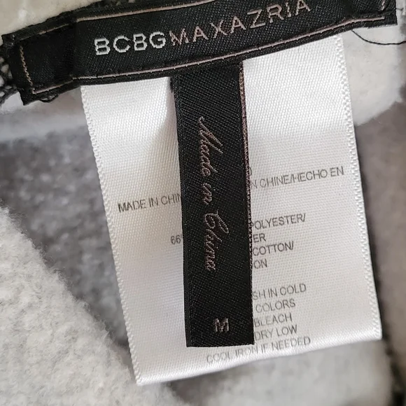 BCBGMAXAZRIA Cowl Neck Grey Sweatshirt Hoodie Size Medium - Picture 7 of 8